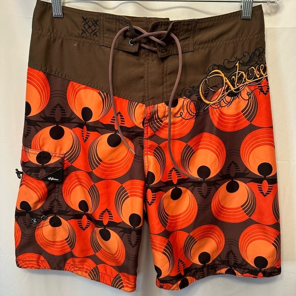 Oxbow Other - Oxbow E9RABBIER Board Shorts Men’s 32 Brown Orange Y2K Retro Bermuda 9” Inseam